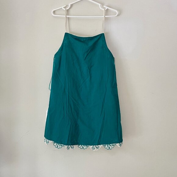 New ZARA Crochet Floral Green Mini Dress, size XS - Picture 13 of 16